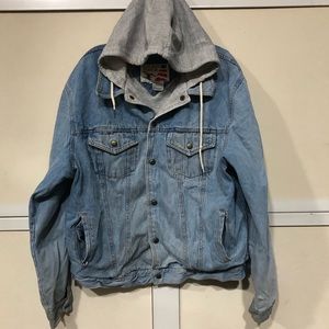 #1152 Vintage Eagle Ridge extra-large denim hoodie lined jacket